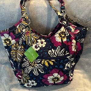 Vera Bradley Floral Satchel - Blue, Purple, Yellow